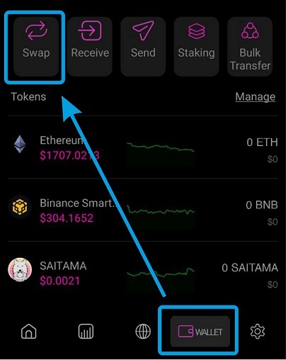 SaitaPro app SaitaSwap Connection