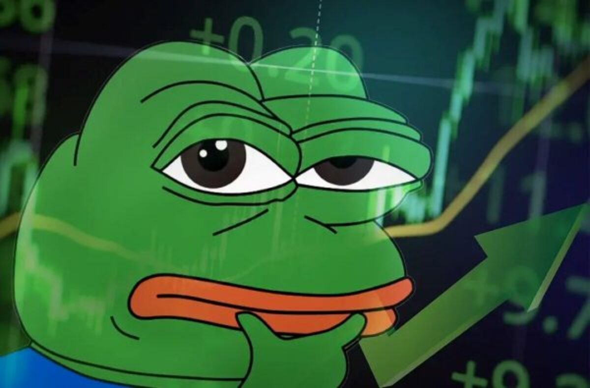 The meme frog pondering on crypto investments