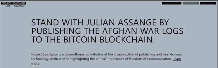 Project Spartacus strives to protect Julian Assange by saving the evidence he has published on Bitcoin's chain 