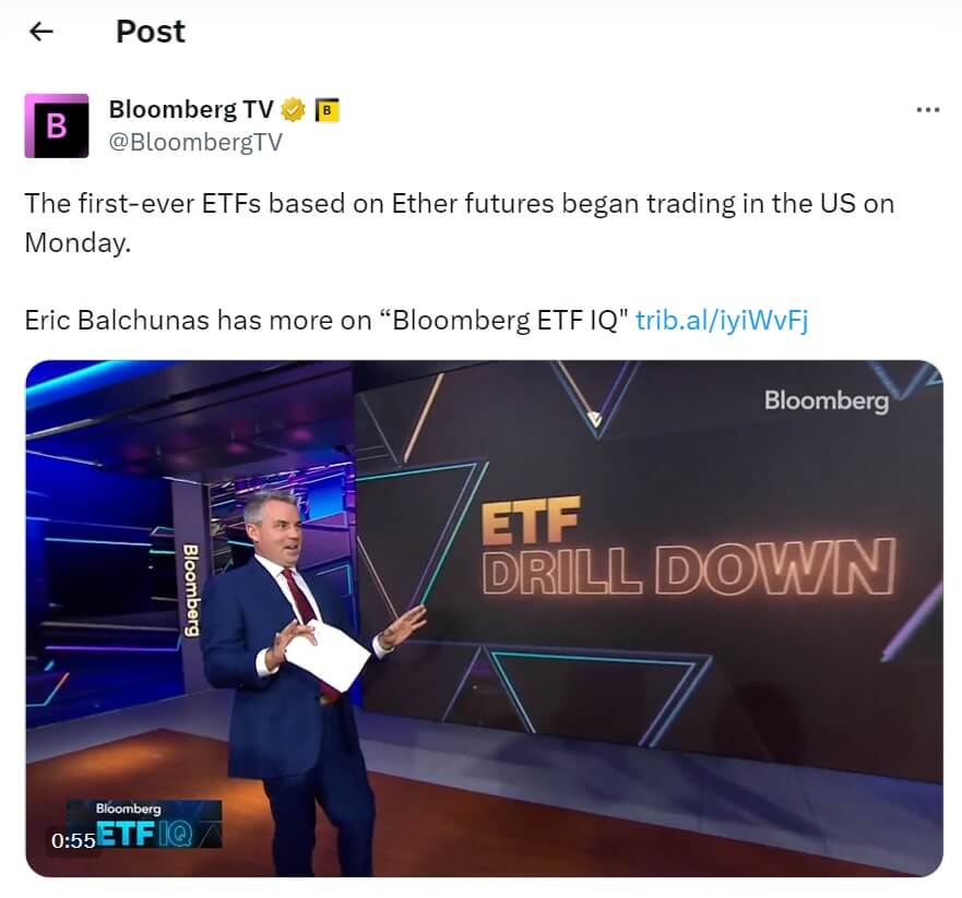 Ether Futures ETF's debut was a major fail