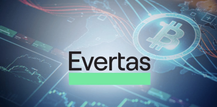 Evertas logo on Bitcoin background