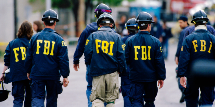 FBI agents walking in a group